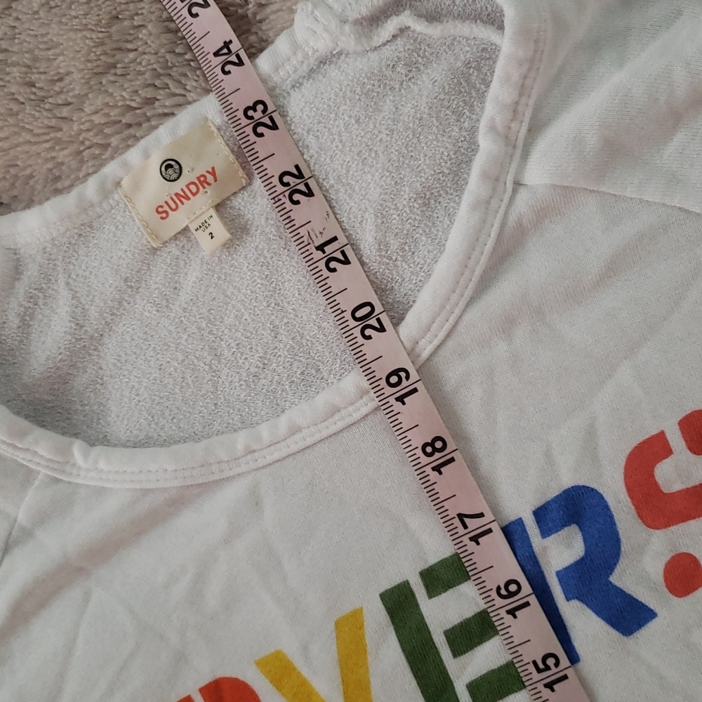 SUNDRY White LOVERS Crewneck Sweatshirt Size Various - Picture 10 of 10